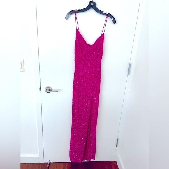 Retrofete Blair sequin gown in dragonfruit NWT - Picture 11 of 15